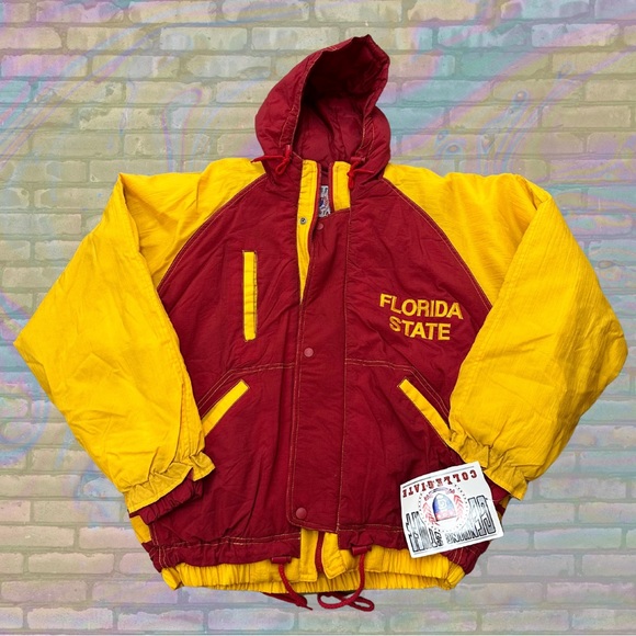 NWT Vintage 90s Florida State Seminoles Embroidered Logo Lightweight Jacket L - Picture 2 of 2